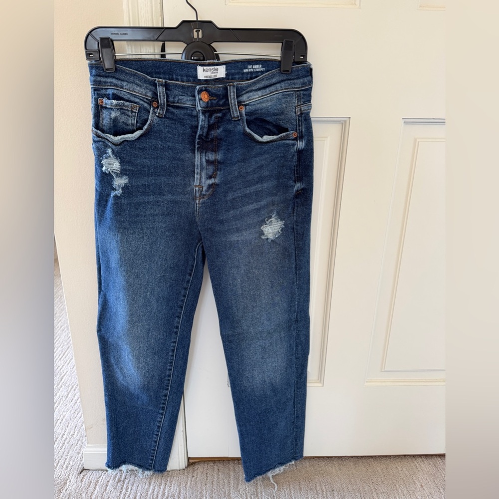 Kensie Women's Blue Distressed Jeans